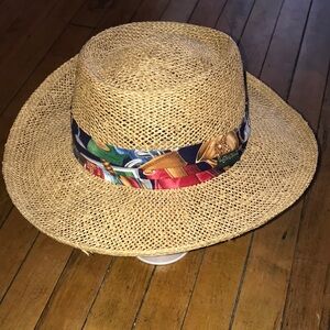 ChiChi Straw Hat with Multicolor Band